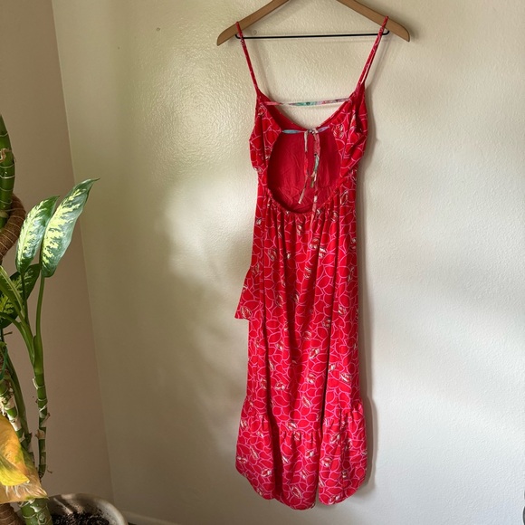 Lulus | Lush Red Floral High Low Dress - Picture 3 of 6